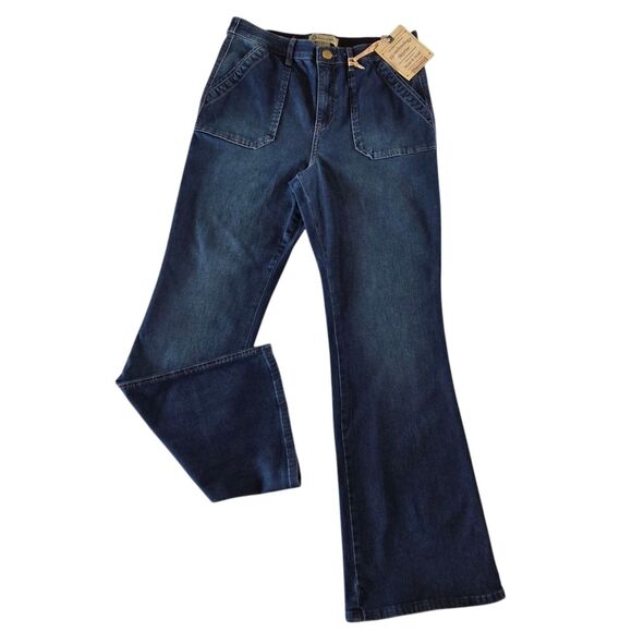 Democracy Ab Technology Jeans Size 12 Skyrise Booty Lift Itty Bitty Bootcut Blue - Picture 2 of 15